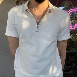 H&M Zipper Collard Shirt Small